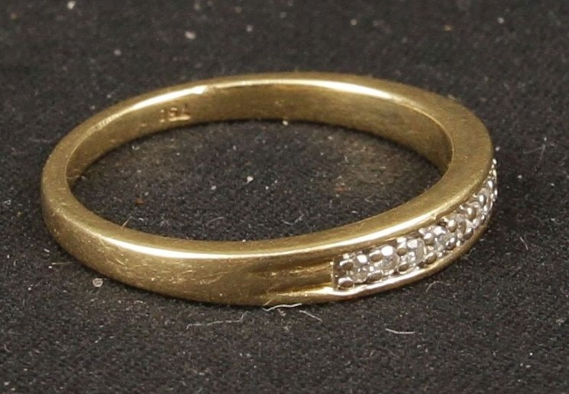 Schlichte Eleganz 750er GG Gold Damenring 10 Diamanten ca. 3,5g - Bild 2 aus 3