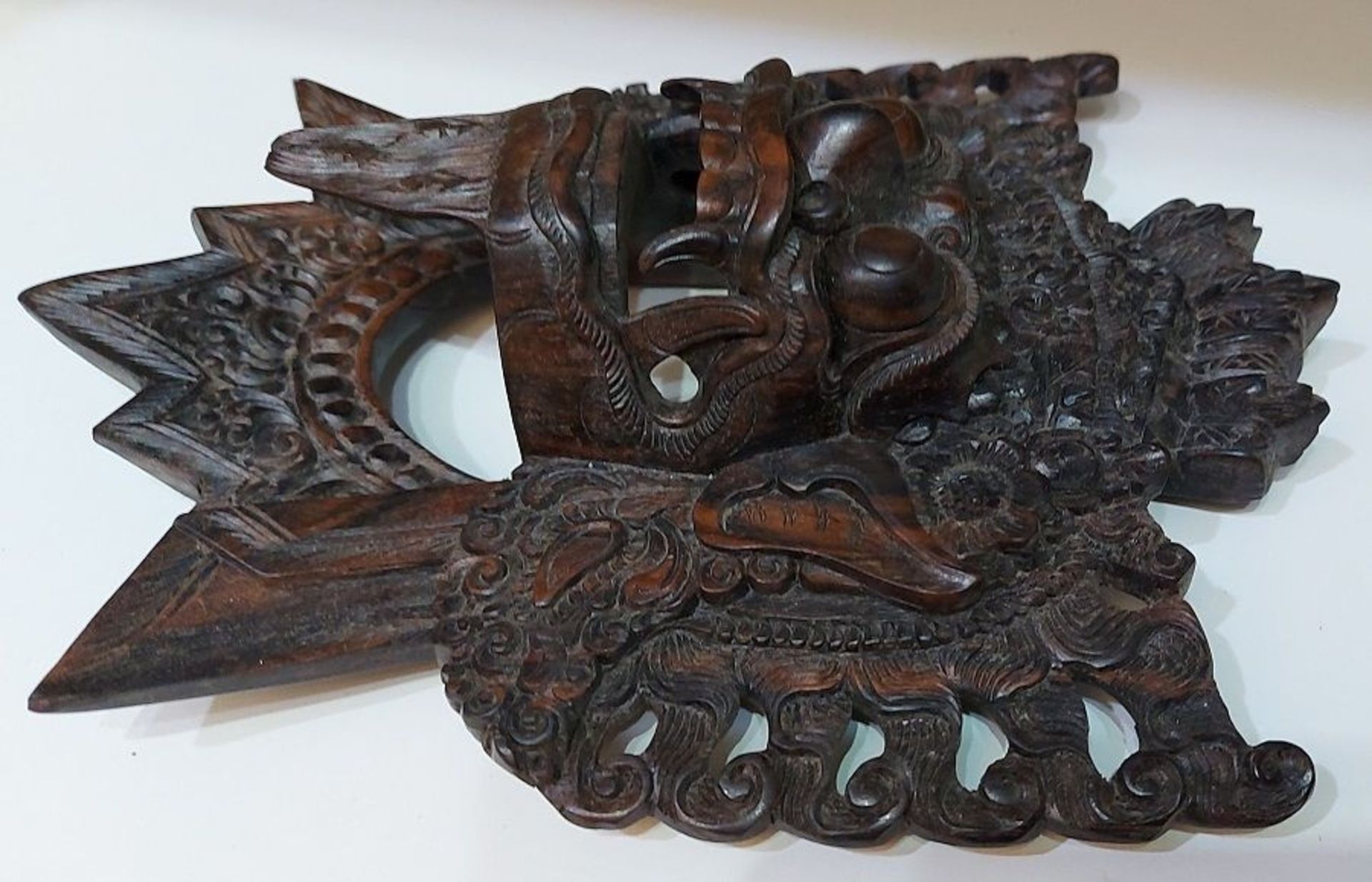 Schöne alte chin. Holz Maske, Drachenmaske - Bild 3 aus 8