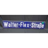 Schönes altes Emaille Strassenschild "Walter-Flex-Str"