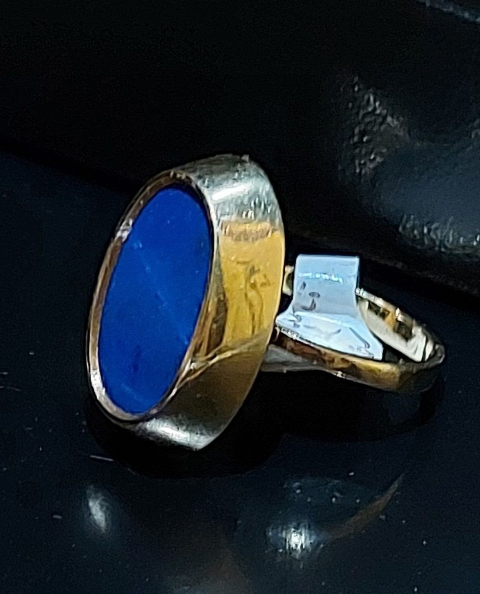 Toller Damenring Lapis Lapislazuli 585 GG 14K wie neu - Bild 4 aus 5