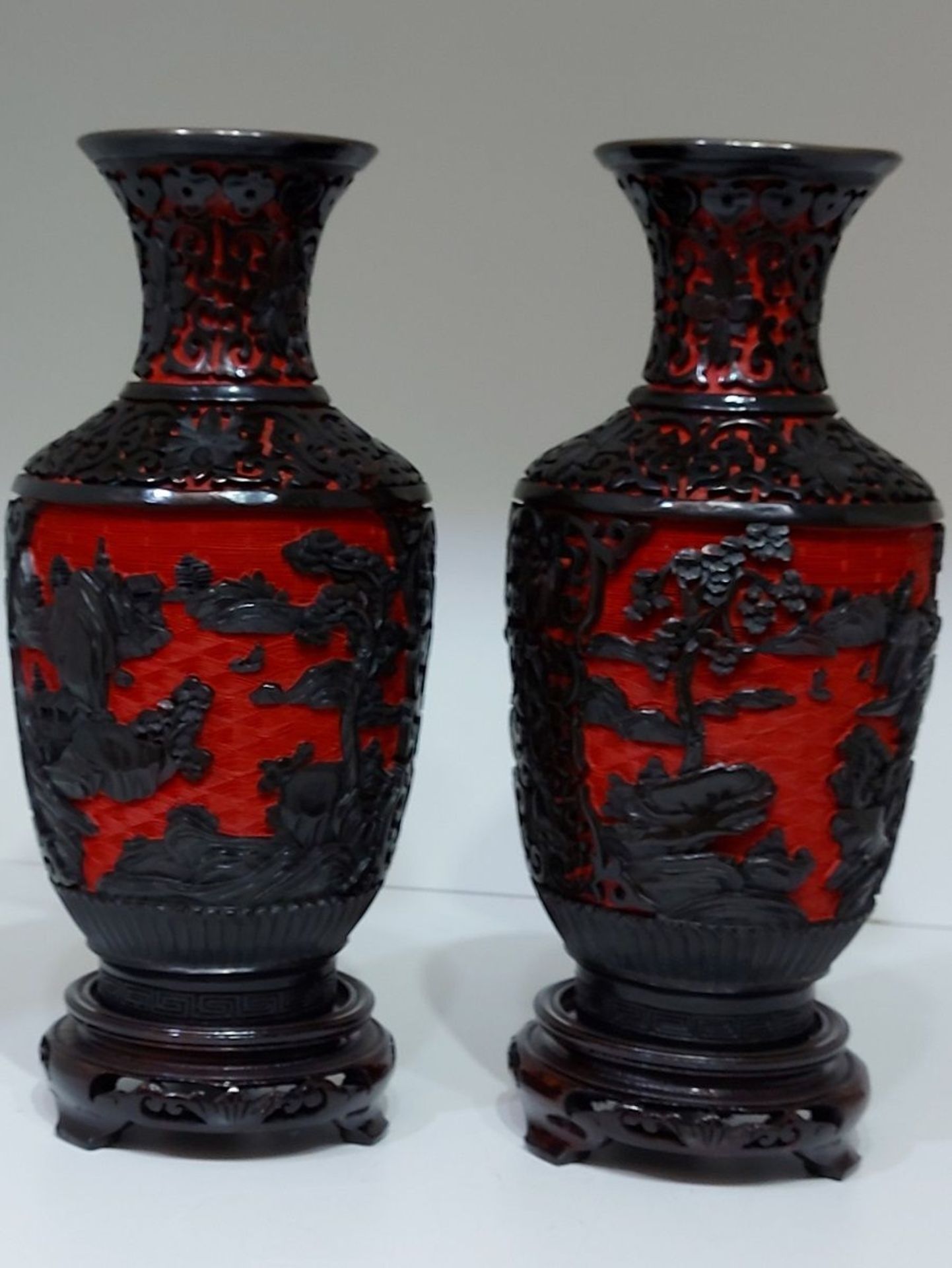 Aus Kapitänsnachlass: Paar antike Vasen zweifarbig Schwarz / Rot - Bild 5 aus 5