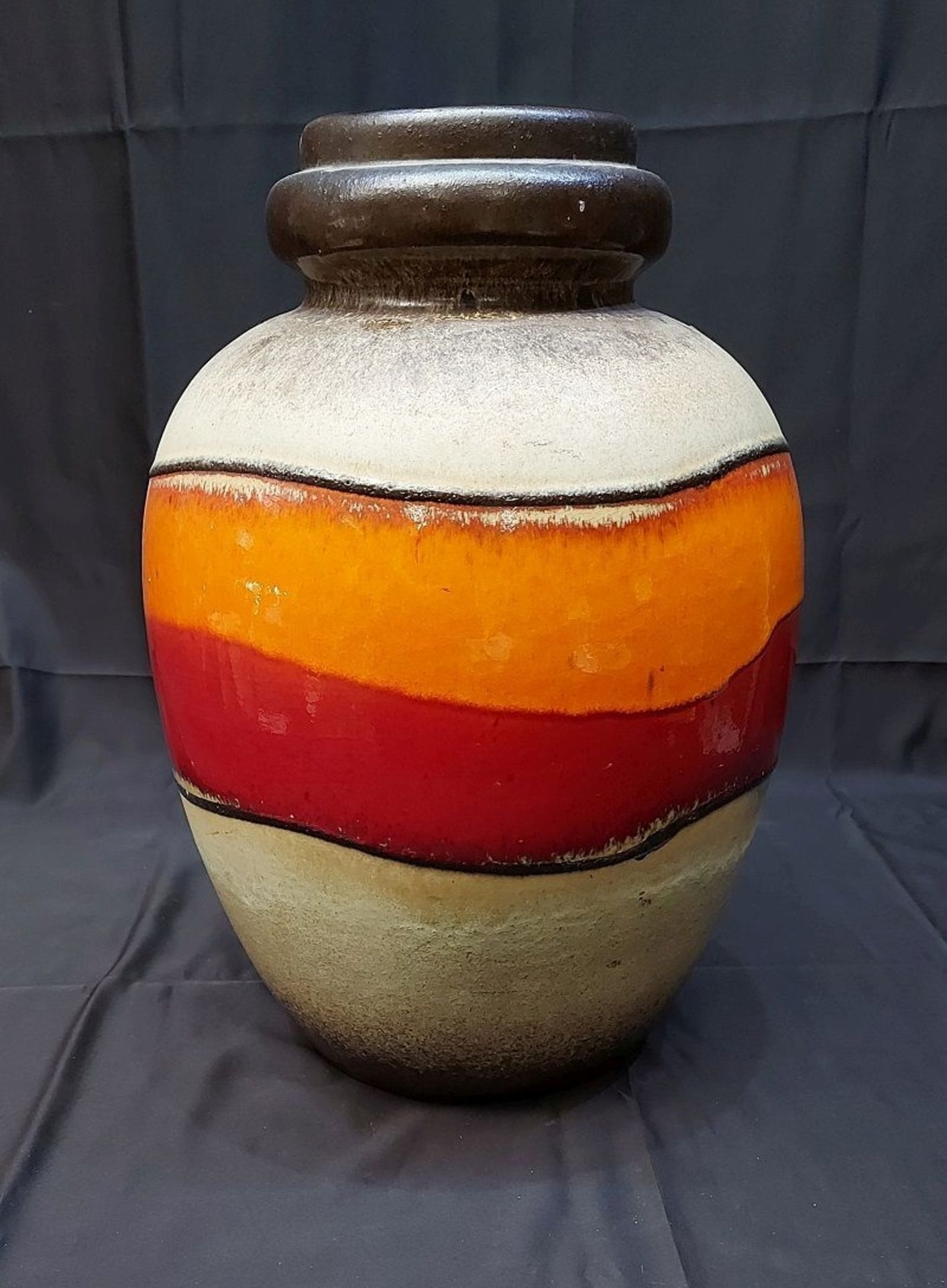 Große Fat Lava Vase 70er Jahre Bodenvase ca. 45cm