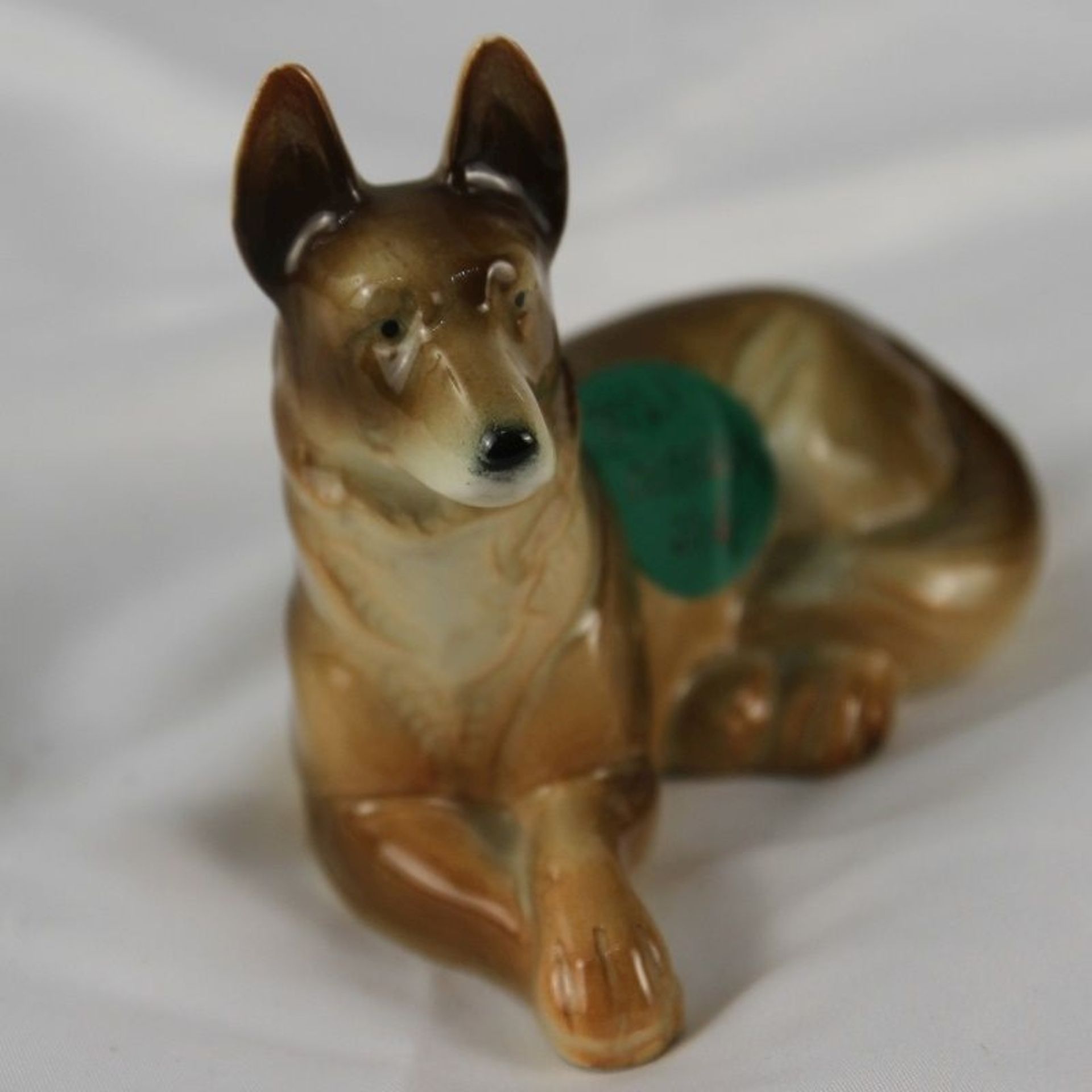 Kleiner feiner Hund Schäferhund Karmik Porzellan Art Déco - Bild 5 aus 5