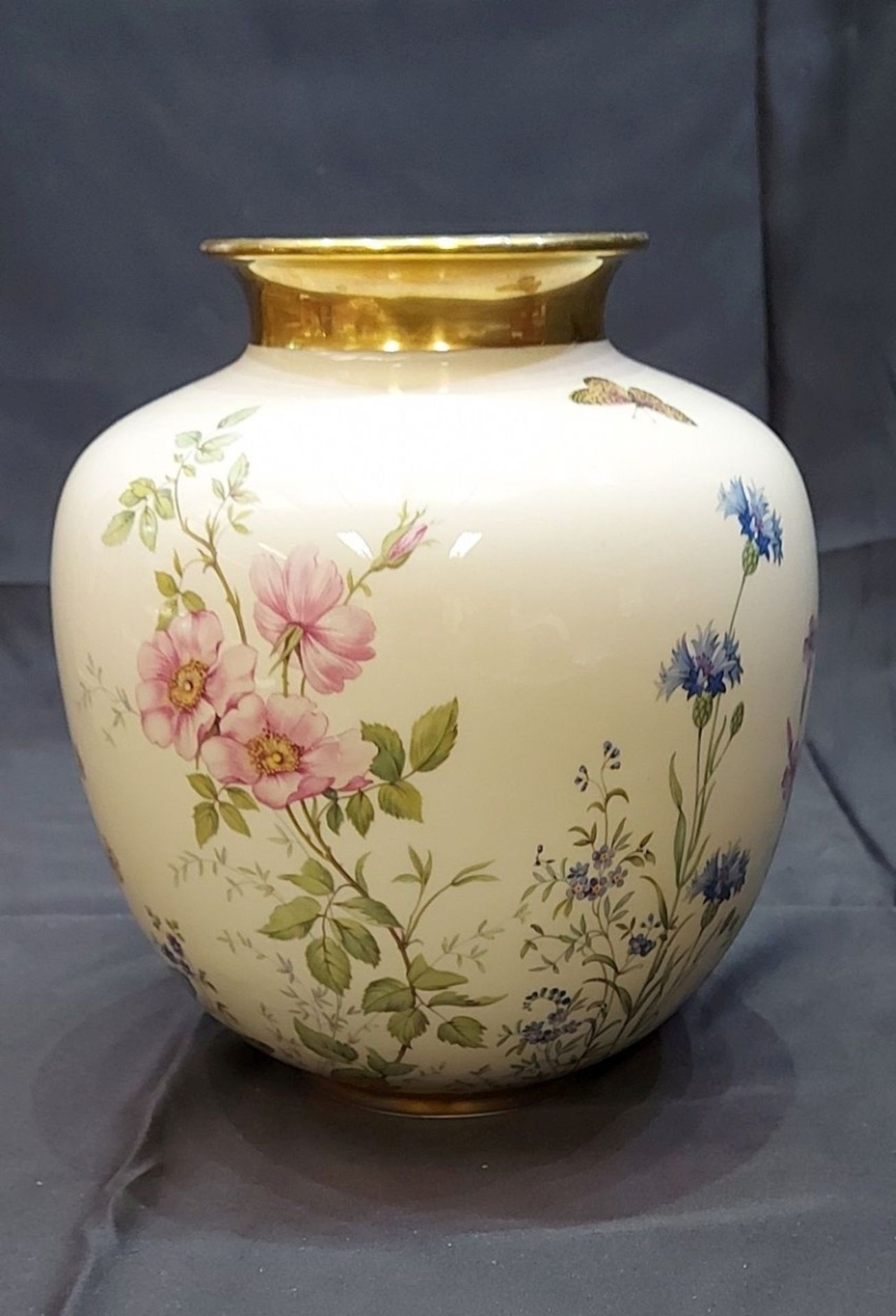 Schöne alte bauchige Krautheim Porzellan Vase