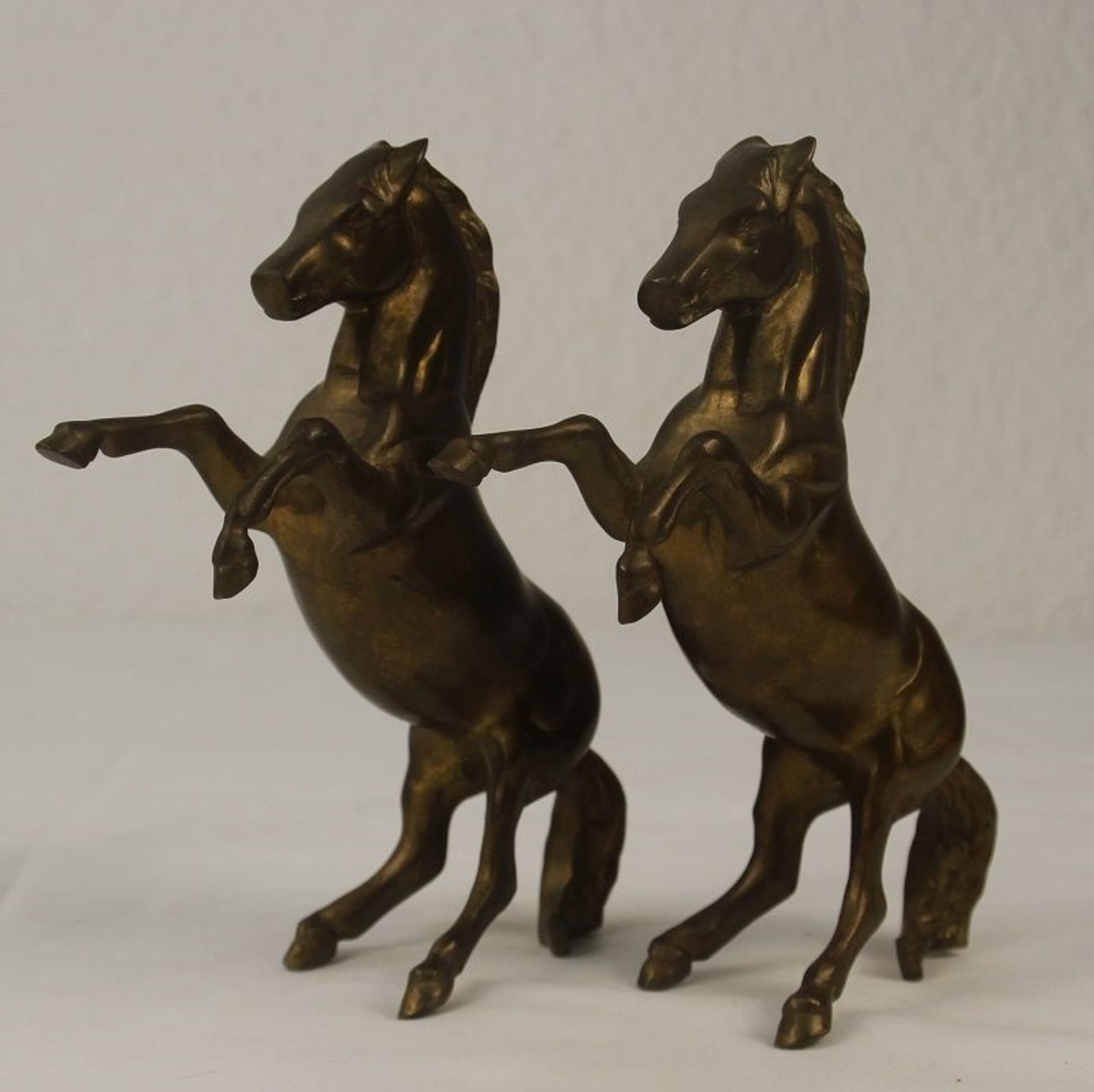 Buchstützen 2 steigende Pferde Hengste Messingfiguren - Bild 4 aus 4