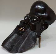 Aus Kapitänsnachlass - große antike asiatische Holzmaske