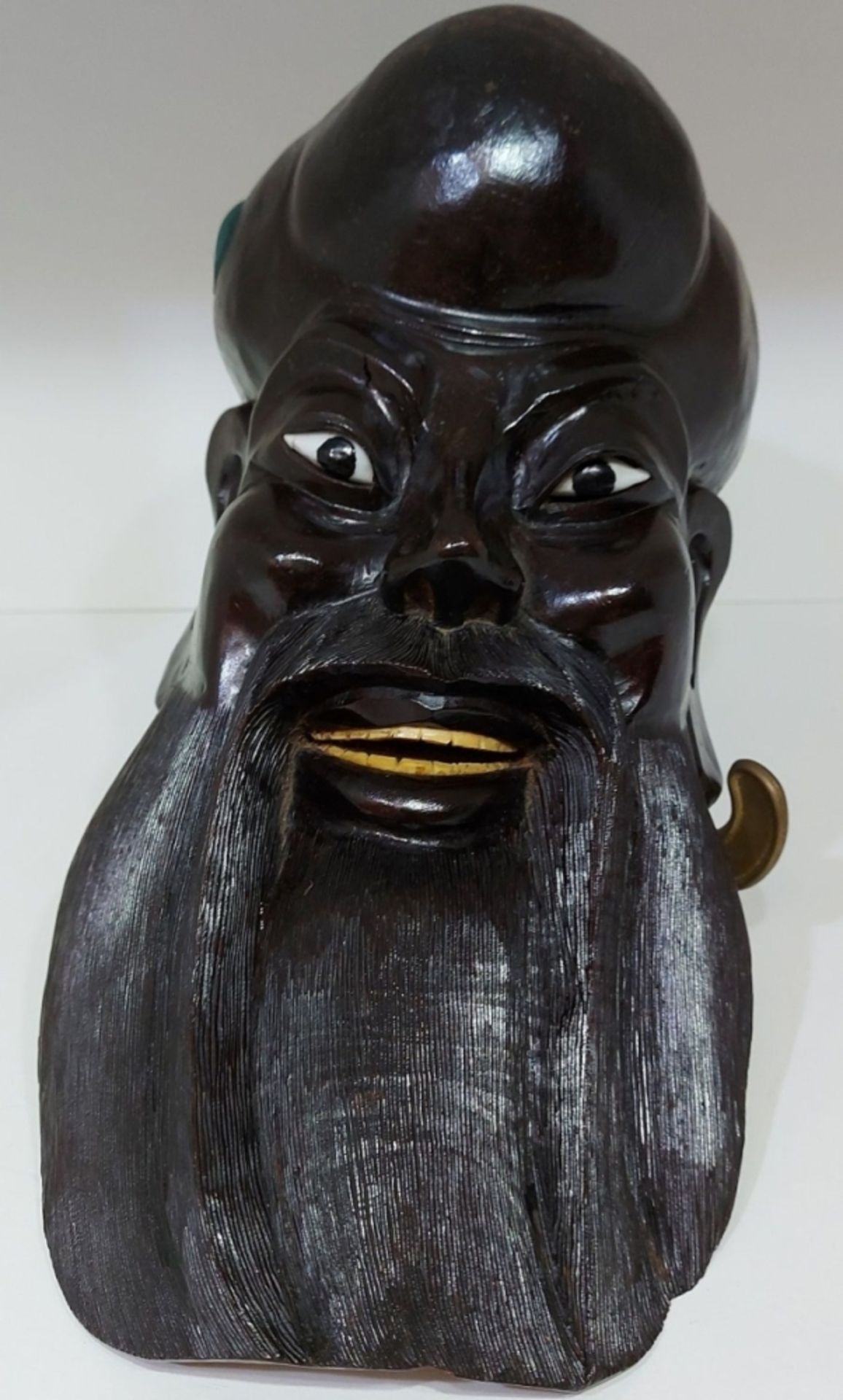 Aus Kapitänsnachlass - große antike asiatische Holzmaske - Bild 2 aus 8