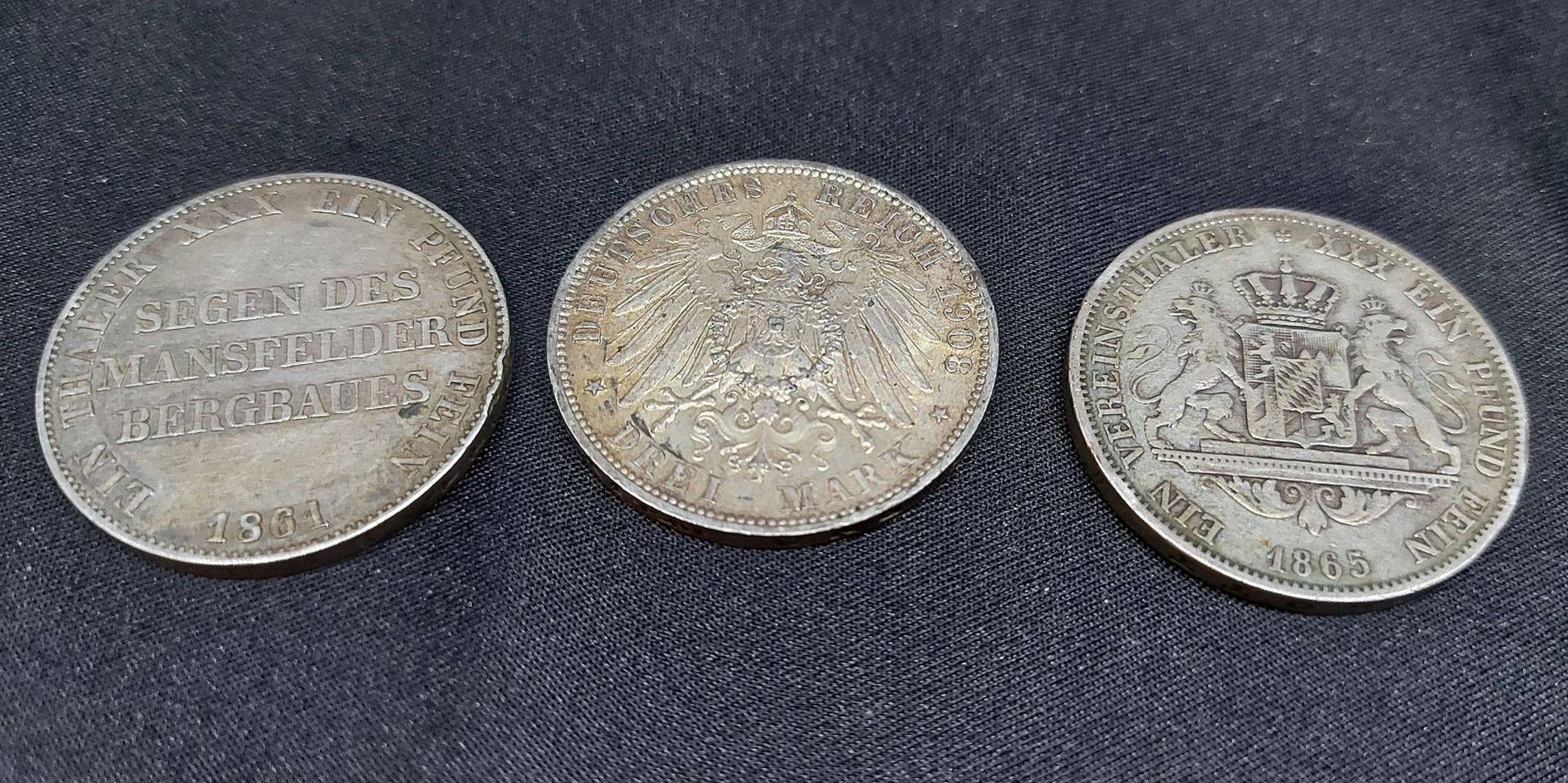 Für den Tierschutzverein Gifhorn: 3 x alte Silbermünze "3 Mark" Preussen und Bayern" ca. 53,4g - Image 4 of 4