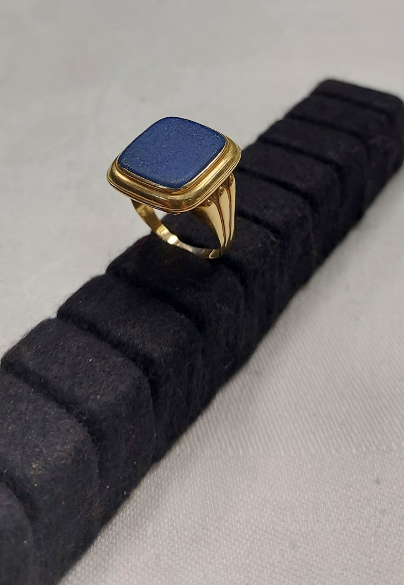 Goldener Herrenring 585er GG 14k Lapes Lapislazuli - Bild 7 aus 9