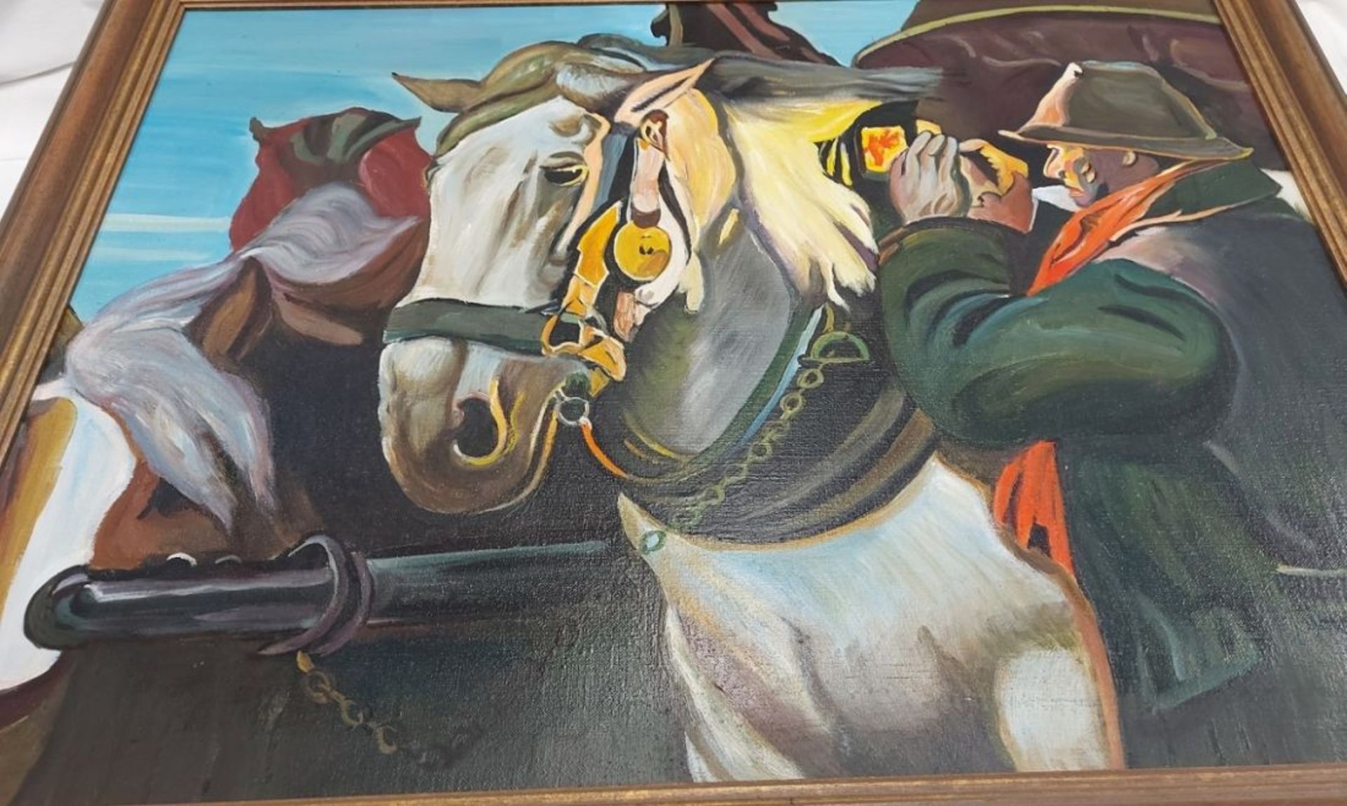 Bild Benedix Mann mit Pferd Maße ca. 95x73cm - Bild 14 aus 16