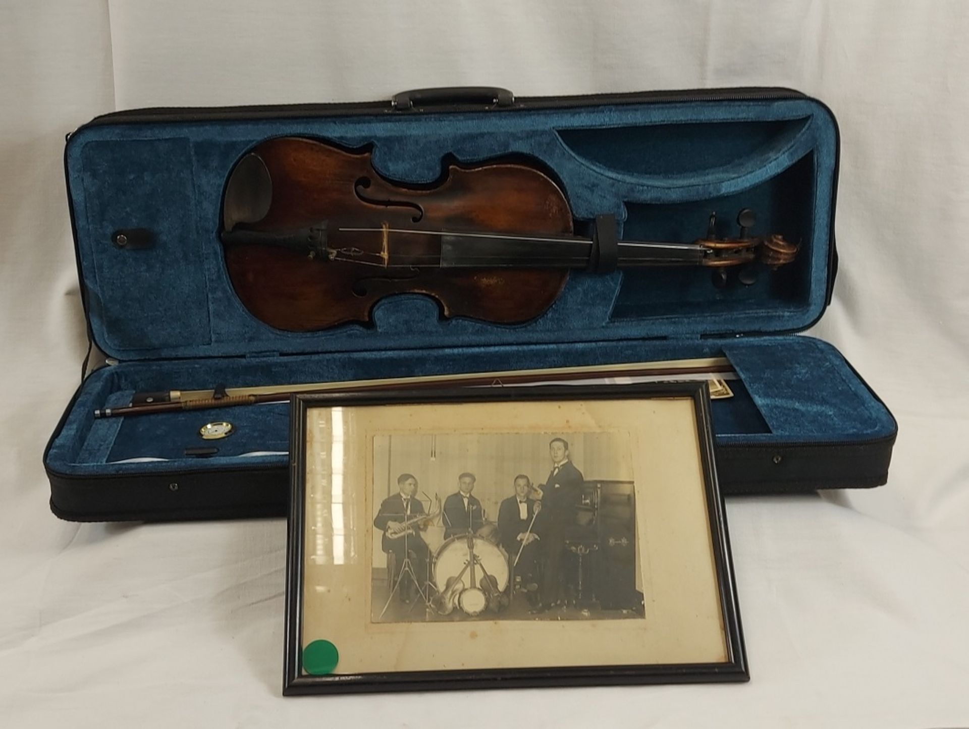 Solide alte Geige incl. Koffer und orig. Fotographie des Musikers 30er Jahre - Bild 13 aus 17
