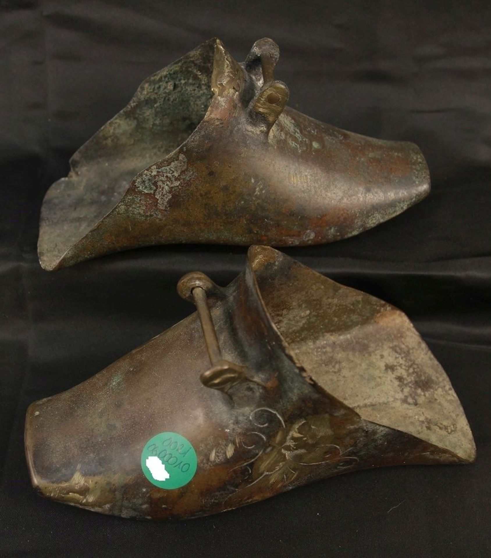 1 Paar spanische Messing Schuhe Steigbügel antik
