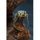 Goldring Damenring Aquamarin 585 GG Gold ca. 4,9g