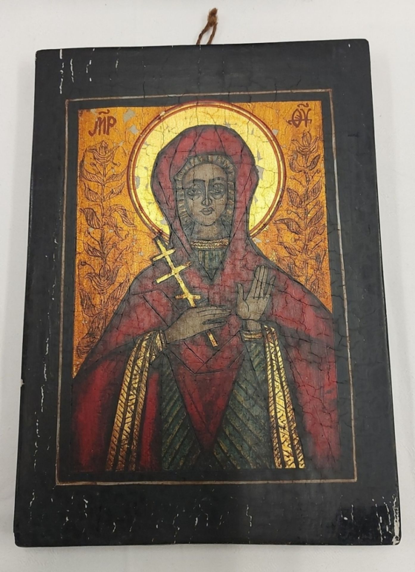 4 alte Ikonen Bilder auf Holz u.a. Jesus, Erzengel Michael, St. Petrus, Barmherzige Paraschiva (30x2 - Bild 2 aus 12