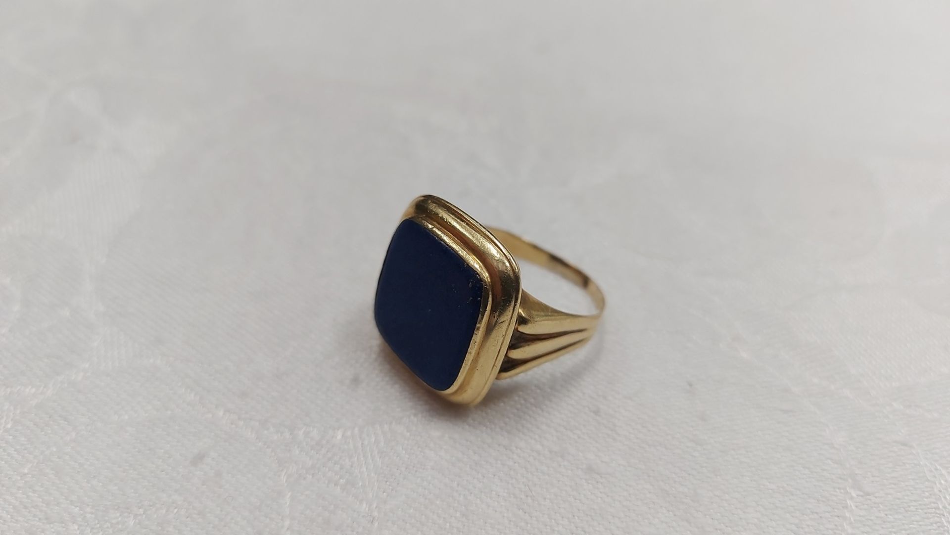 Goldener Herrenring 585er GG 14k Lapes Lapislazuli - Bild 5 aus 9