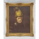 Hochwertiger gerahmter Druck Rembrandt Der Mann mit dem Goldhelm