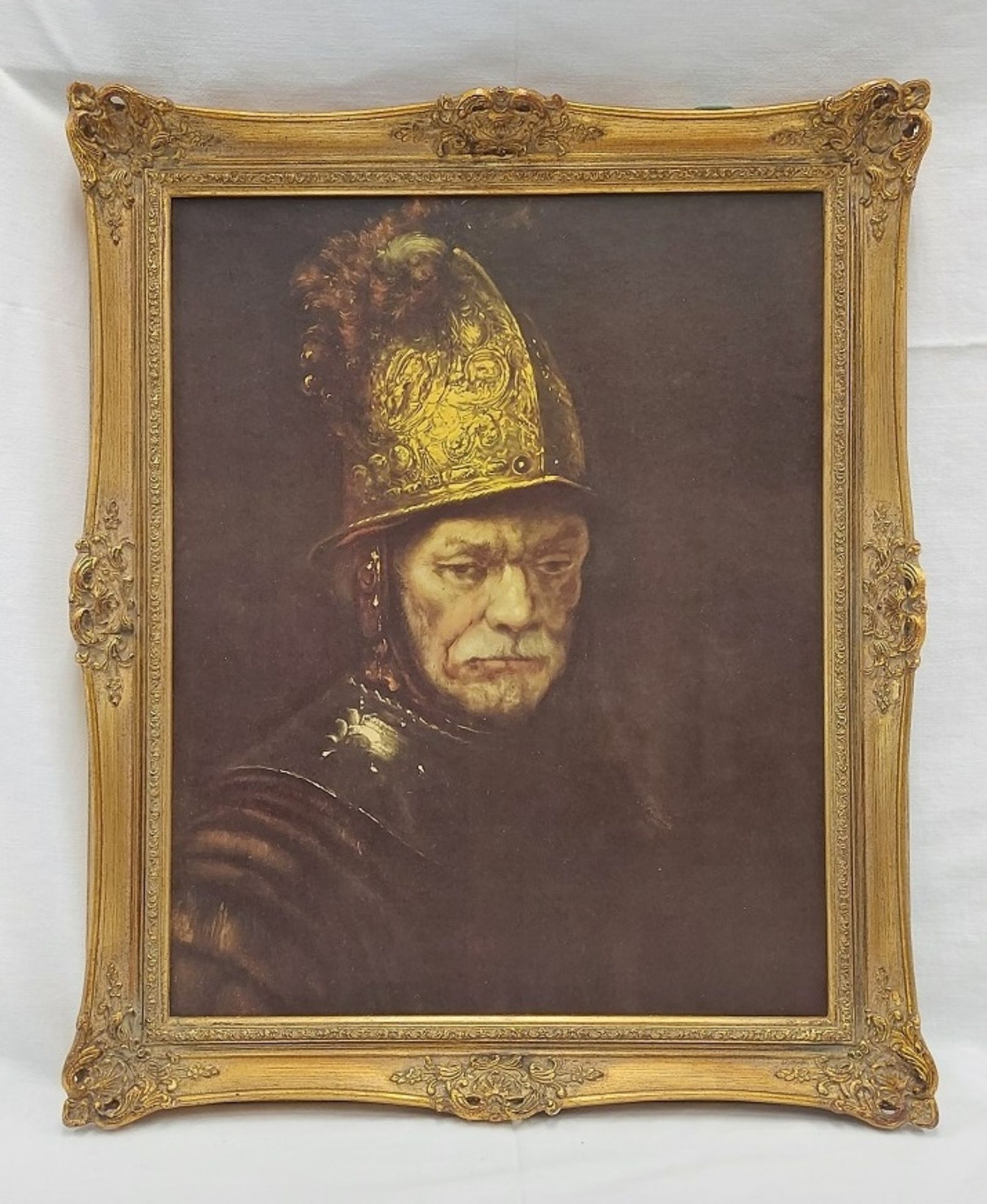 Hochwertiger gerahmter Druck Rembrandt Der Mann mit dem Goldhelm