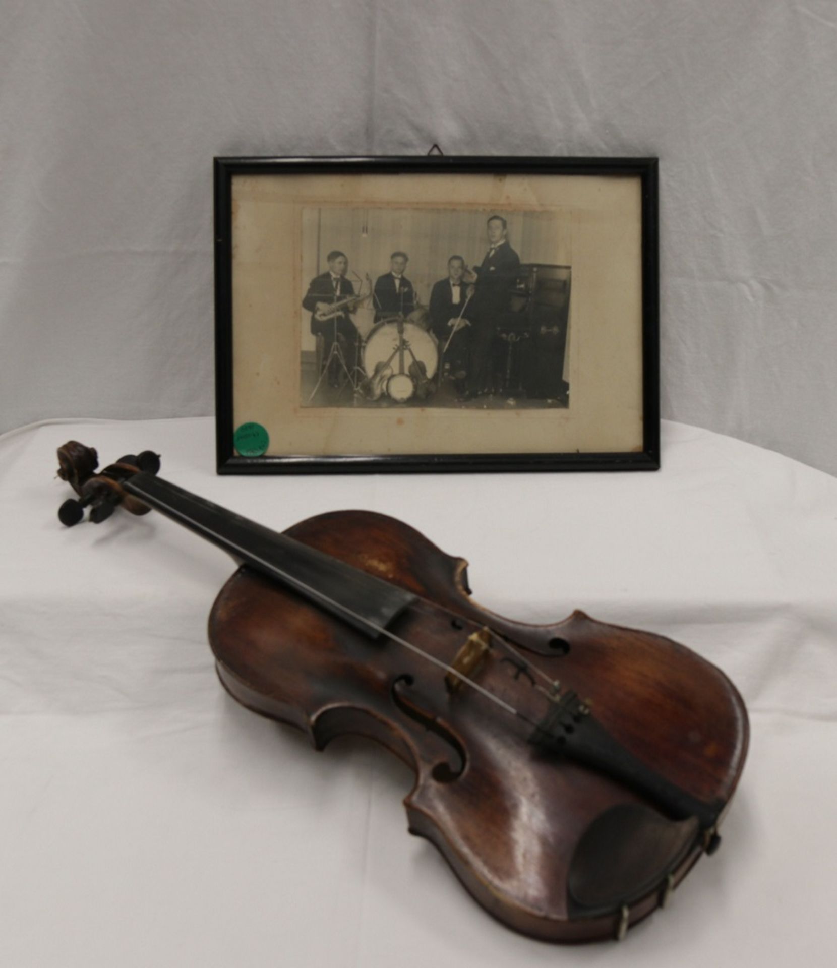 Solide alte Geige incl. Koffer und orig. Fotographie des Musikers 30er Jahre - Bild 16 aus 17