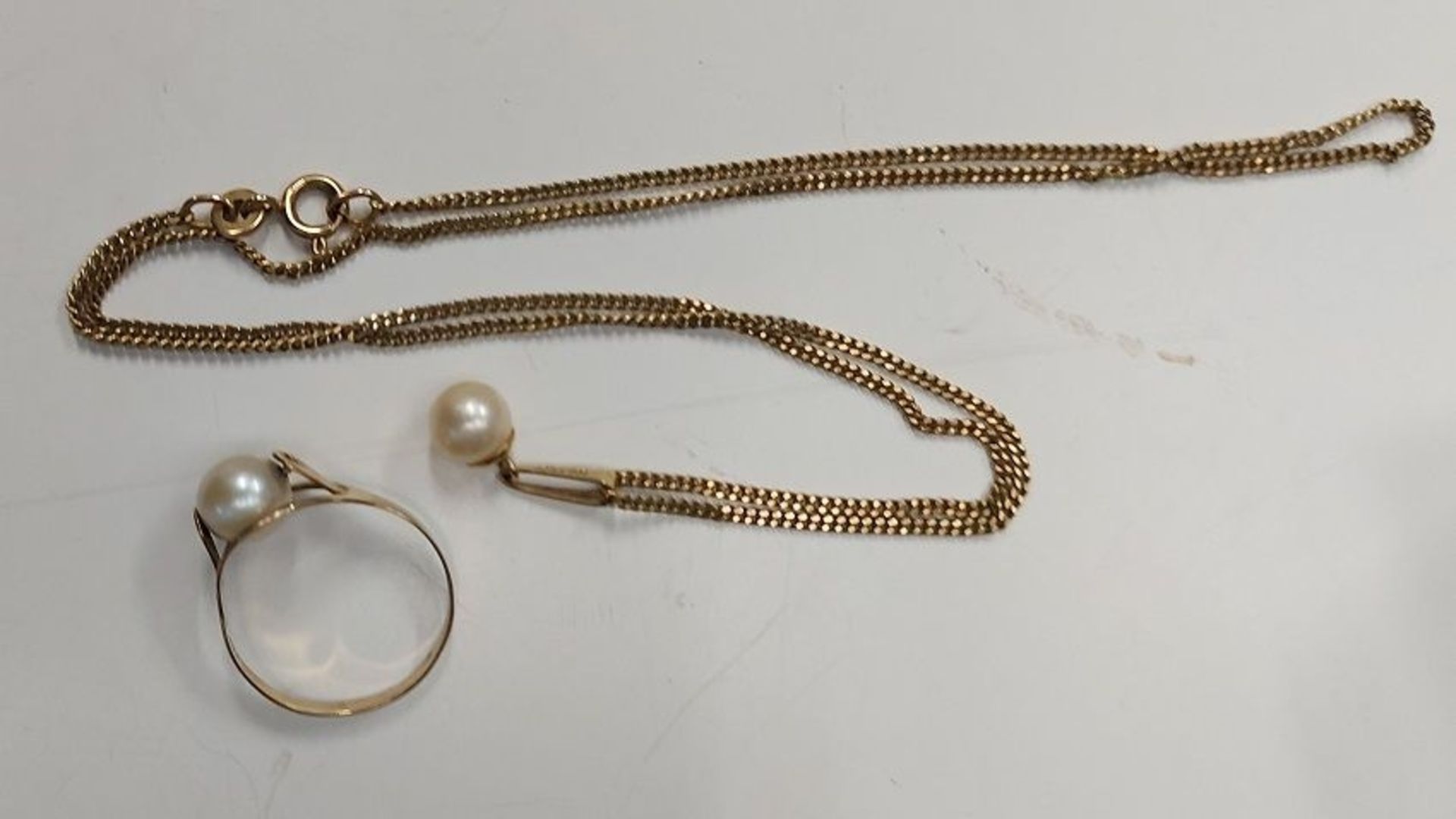 Schönes Gold 585 GG 333 GG Perlen Set, Kette, Anhänger & Ring - Bild 3 aus 6