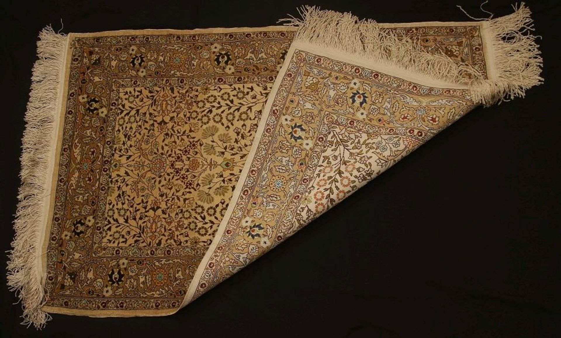 Alter Seiden Perser Teppich Ghom ca. 68 x 102cm mind. 81.000 - Bild 3 aus 3