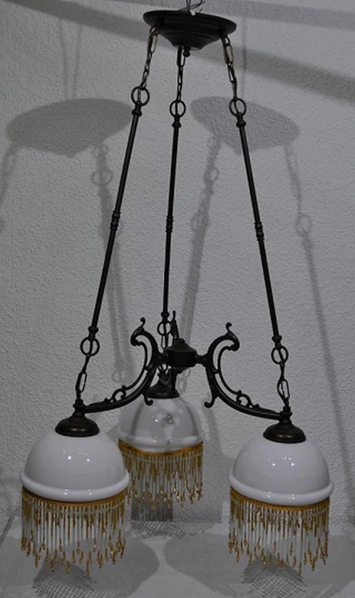 Antike Deckenlampe Glas Fadenlampe 3-flammig - Bild 2 aus 3