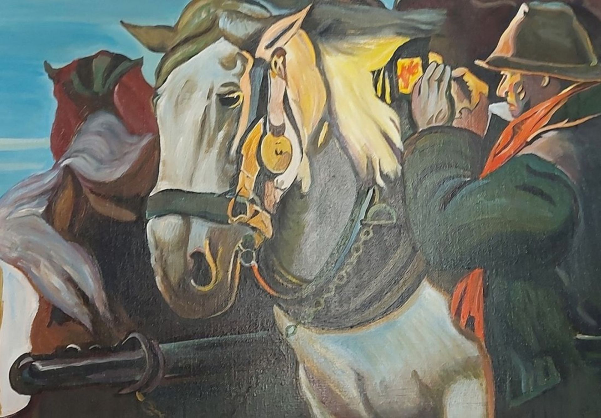 Bild Benedix Mann mit Pferd Maße ca. 95x73cm - Bild 4 aus 16