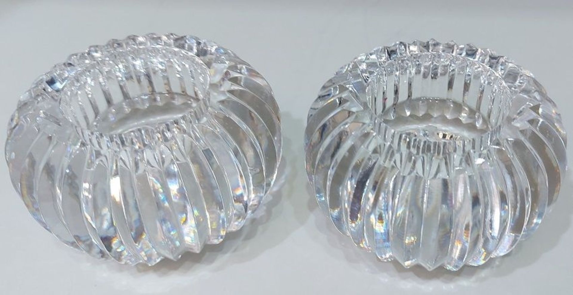 Paar edle Kristallglas Kerzenhalter Kugelform Kosta Boda