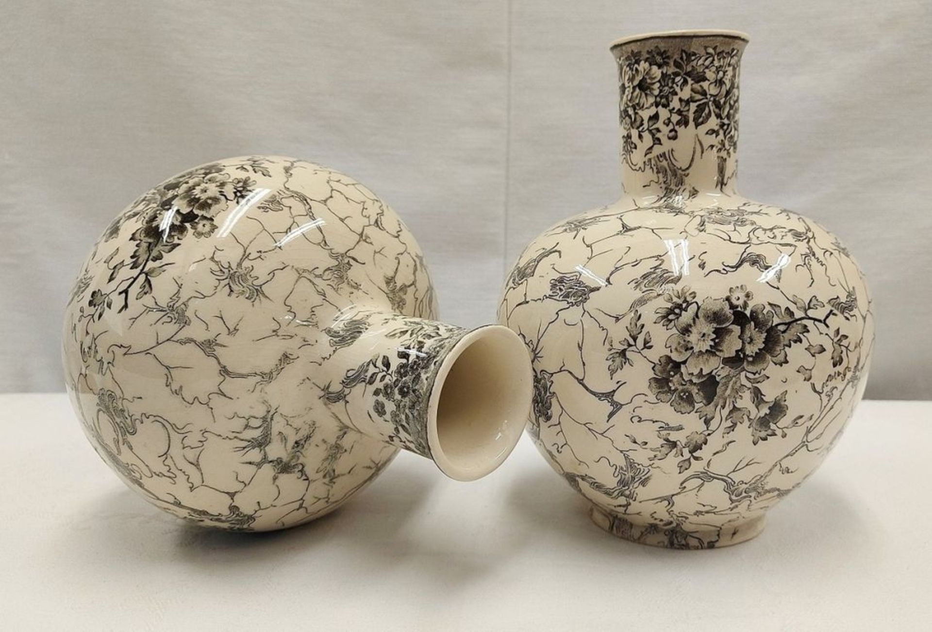 Villeroy & Boch Mettlacher 1 Paar Alt Mettlacher Kupferstich Vasen - Bild 4 aus 9
