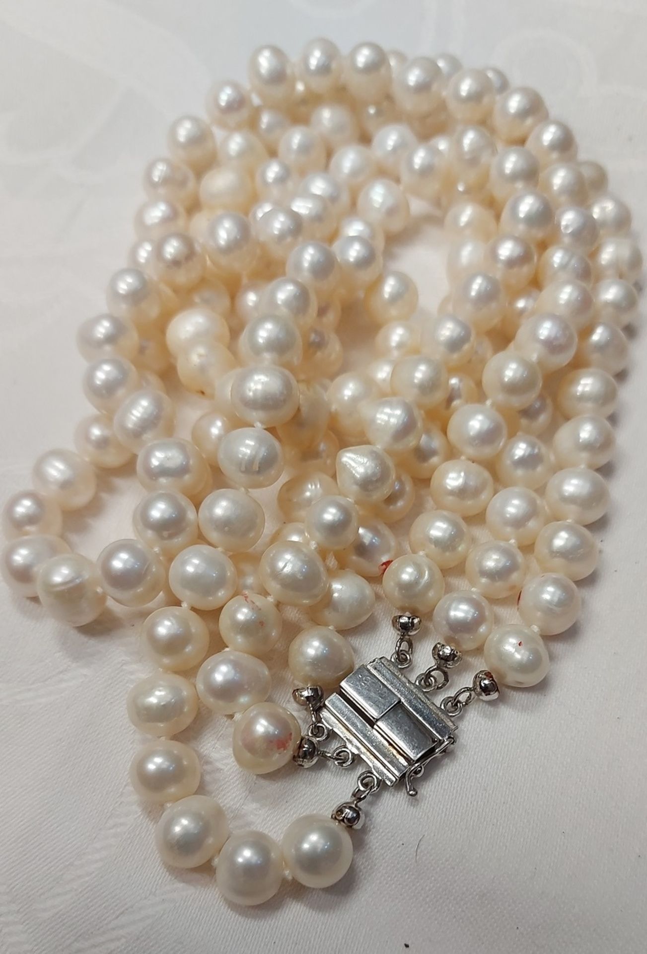 Perlenkette mit Silberschloss Perlen 8-10mm - Bild 2 aus 9