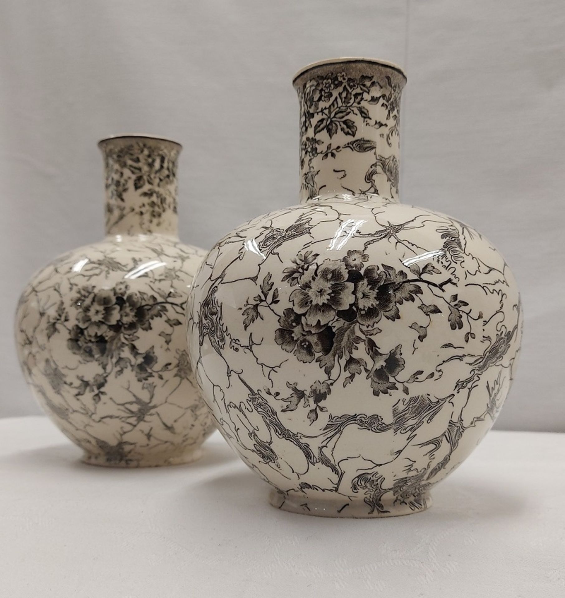 Villeroy & Boch Mettlacher 1 Paar Alt Mettlacher Kupferstich Vasen - Bild 9 aus 9
