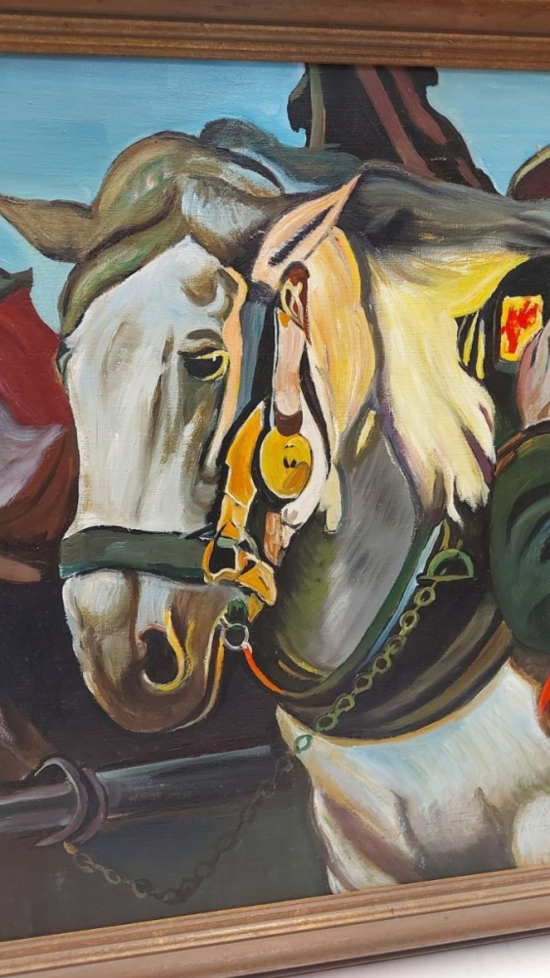 Bild Benedix Mann mit Pferd Maße ca. 95x73cm - Bild 8 aus 16