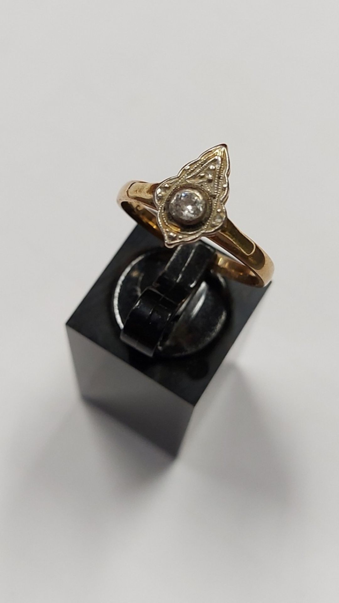 Hübscher Goldring Damenring Antikring Altschliffdiamant 585GG - Bild 4 aus 8