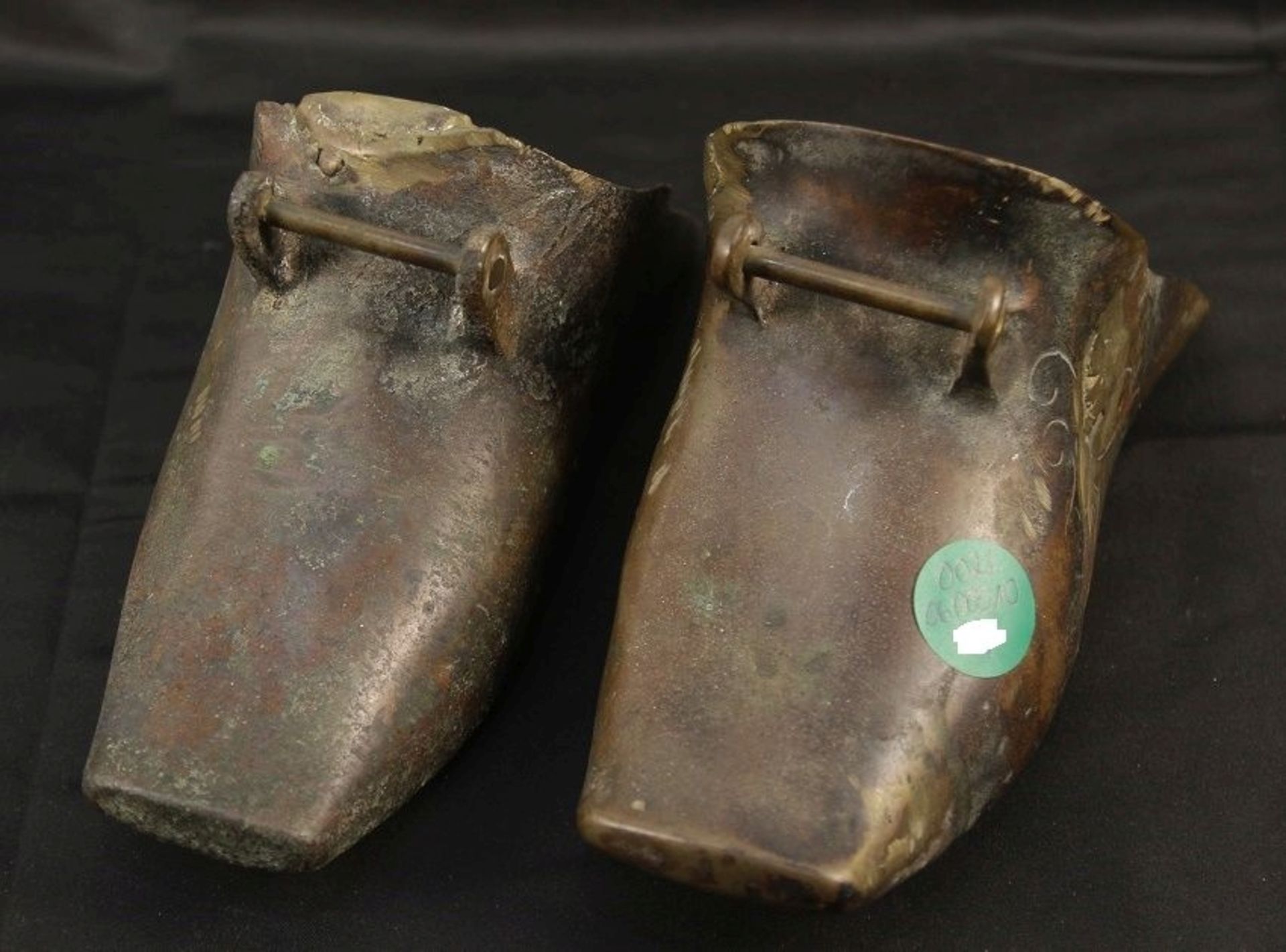 1 Paar spanische Messing Schuhe Steigbügel antik - Bild 2 aus 3