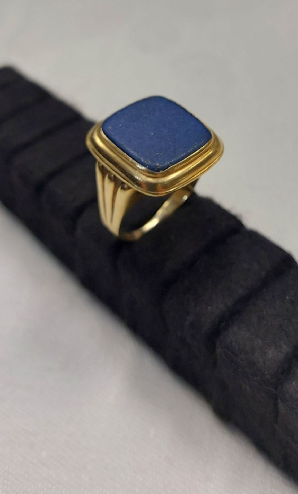 Goldener Herrenring 585er GG 14k Lapes Lapislazuli - Bild 3 aus 9