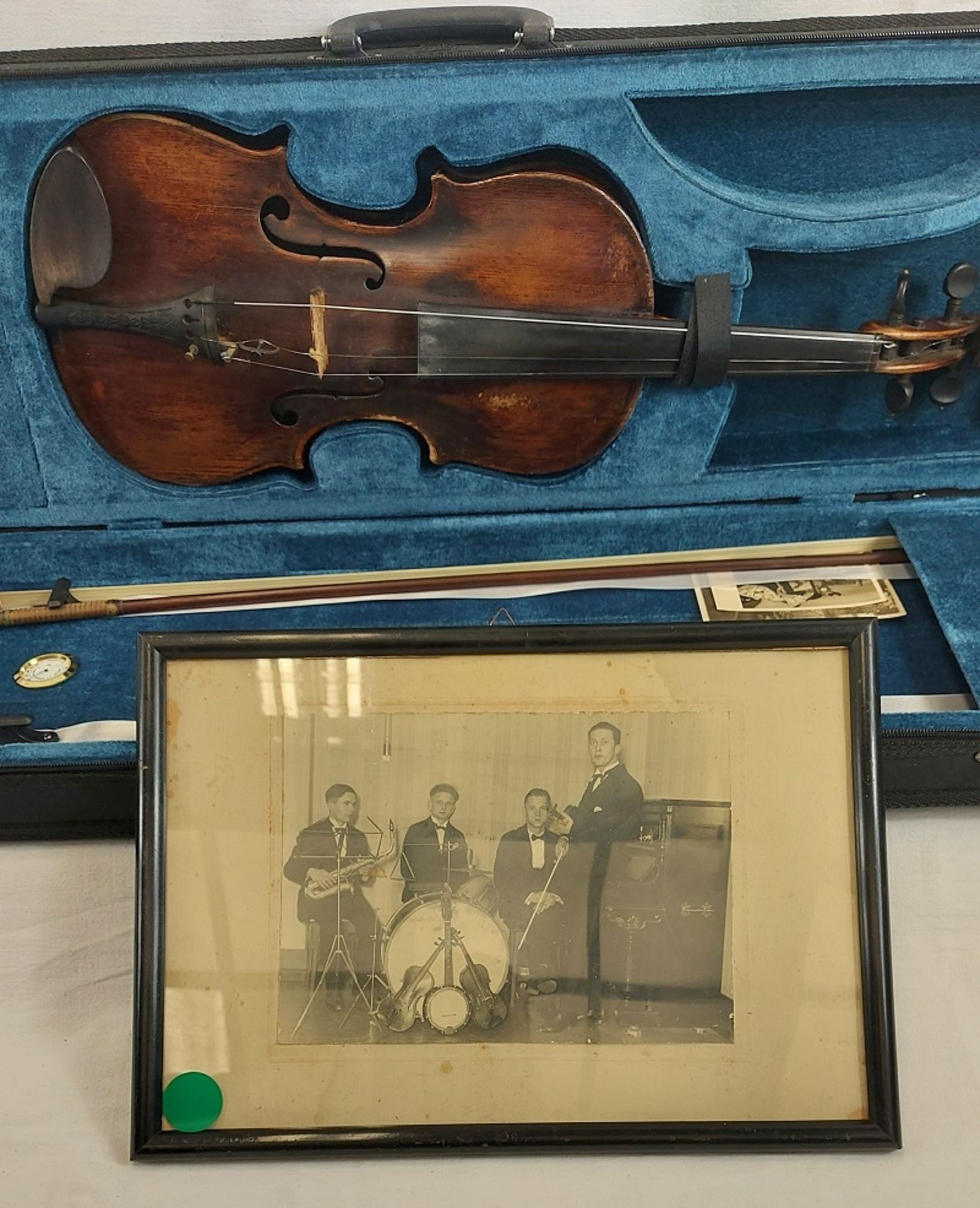 Solide alte Geige incl. Koffer und orig. Fotographie des Musikers 30er Jahre - Bild 11 aus 17