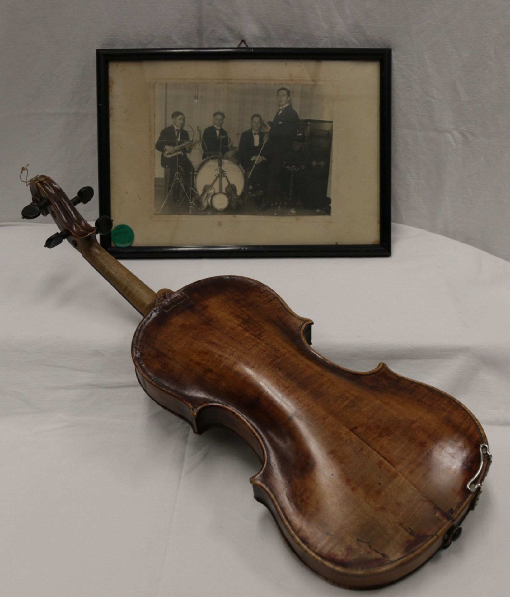 Solide alte Geige incl. Koffer und orig. Fotographie des Musikers 30er Jahre - Bild 6 aus 17