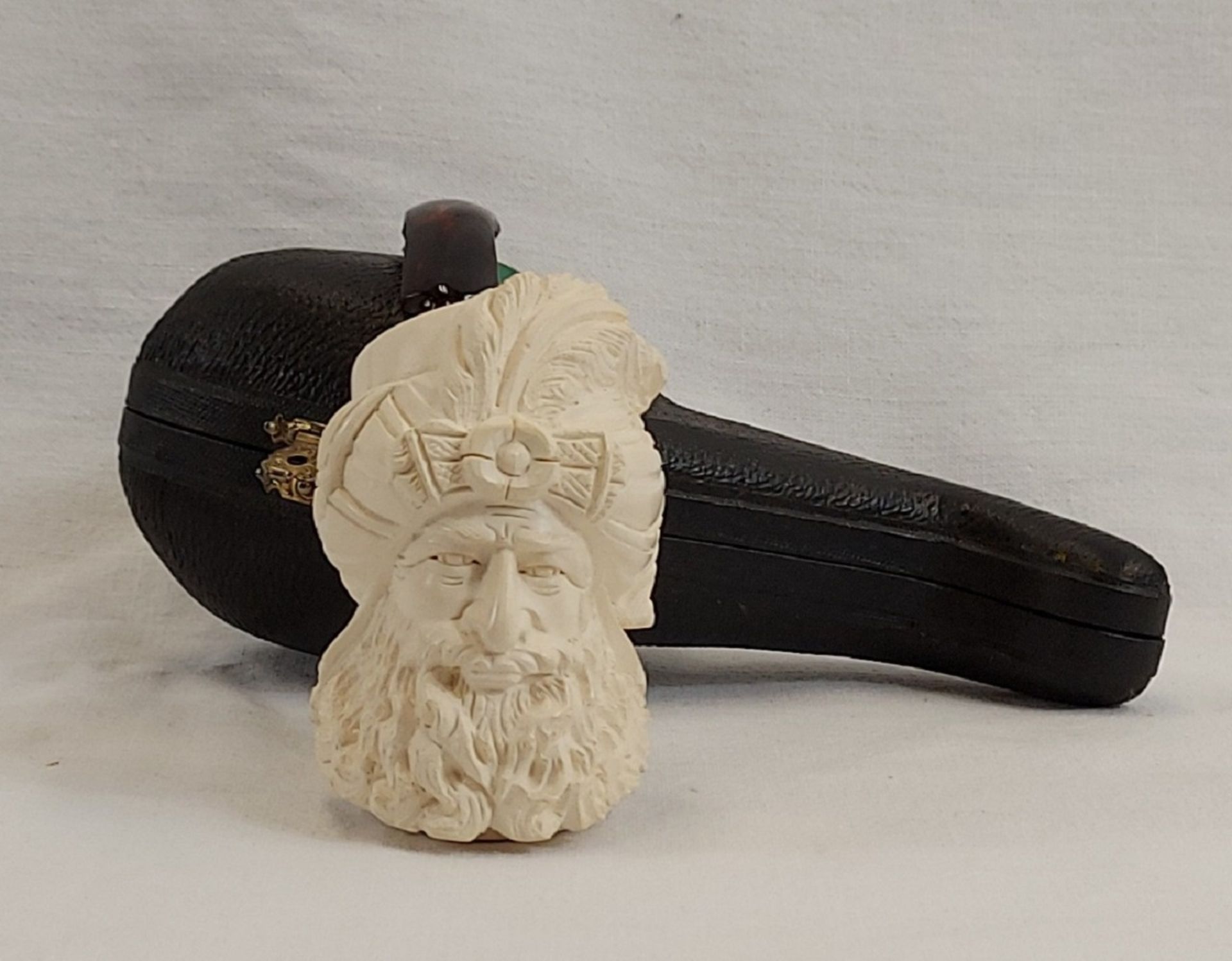 Schöne imposante Meerschaumpfeife Pfeife incl. Etui - Bild 9 aus 9