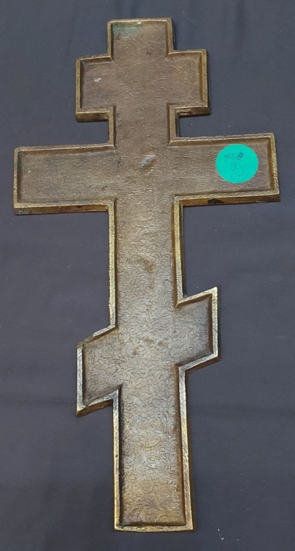 Schönes Kreuz Vintage Messing Altarbild Emaile - Bild 3 aus 6