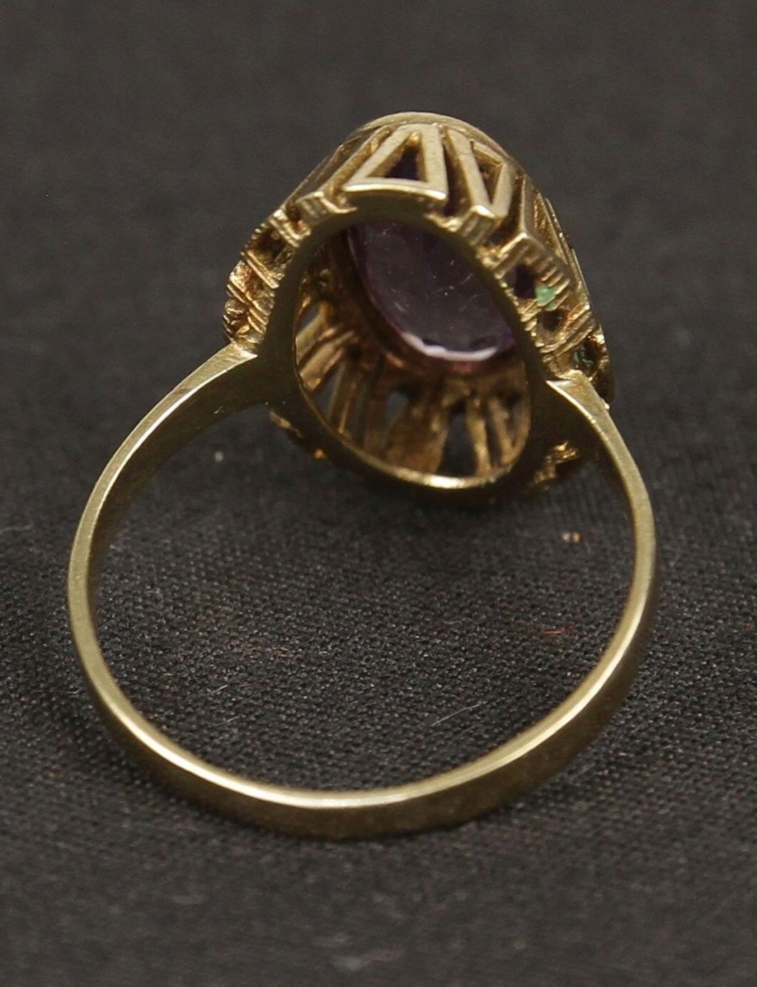 Klassischer Vintage Amethyst Ring 333 GG, Gr. 58 - Bild 2 aus 3