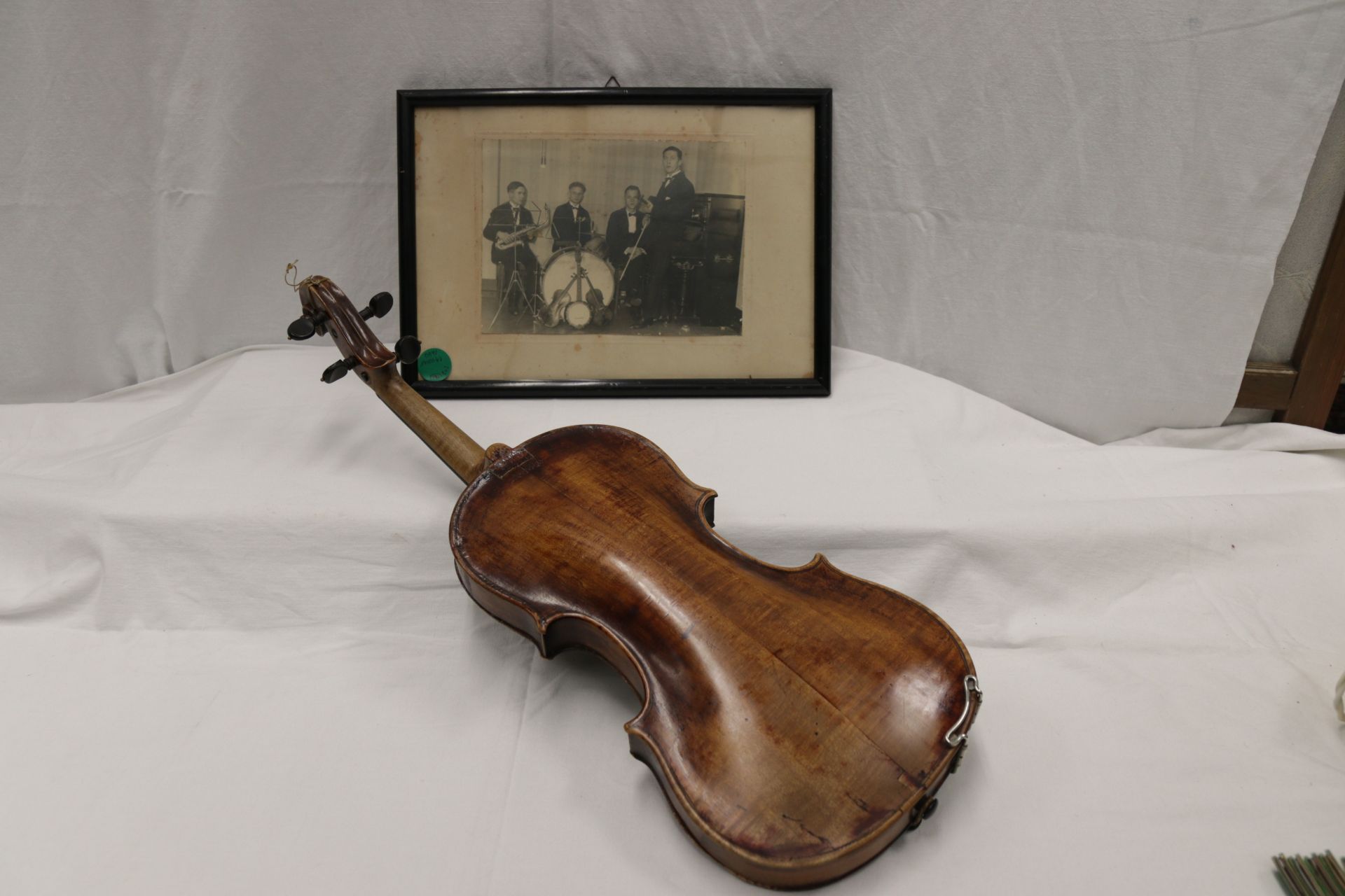 Solide alte Geige incl. Koffer und orig. Fotographie des Musikers 30er Jahre - Bild 14 aus 17