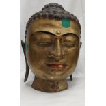 Antiker Buddha Bronze Kopf Hohlguss Handarbeit