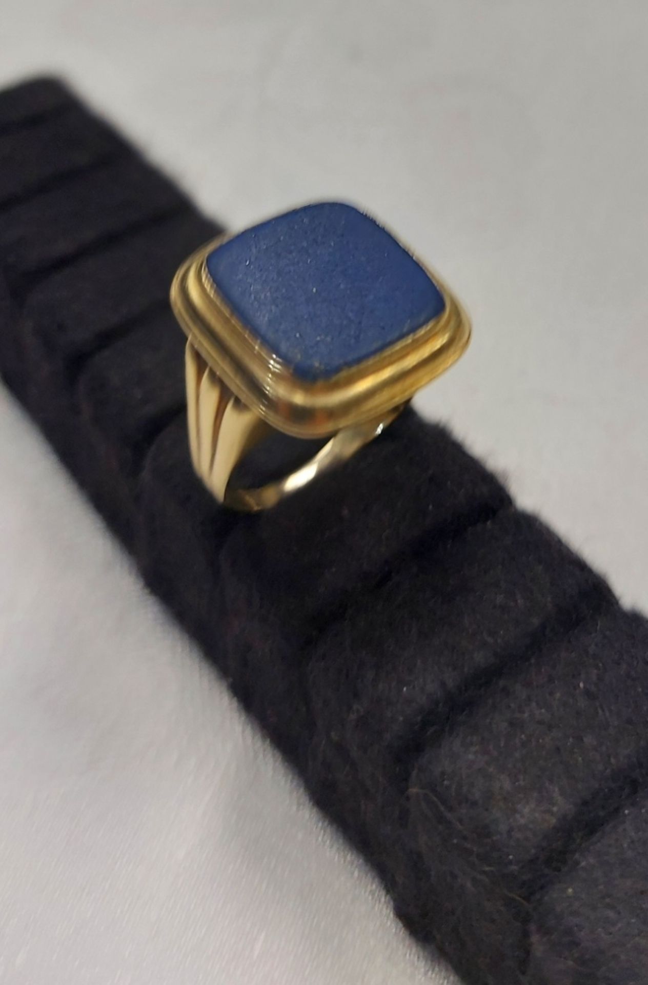 Goldener Herrenring 585er GG 14k Lapes Lapislazuli - Bild 8 aus 9