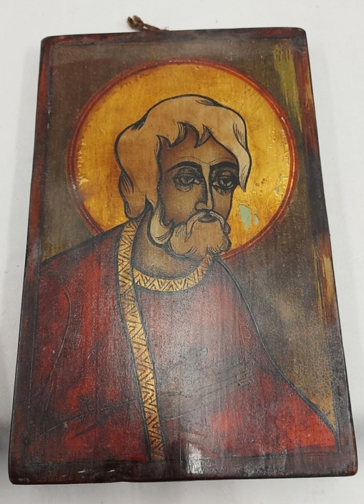 4 alte Ikonen Bilder auf Holz u.a. Jesus, Erzengel Michael, St. Petrus, Barmherzige Paraschiva (30x2 - Bild 7 aus 12