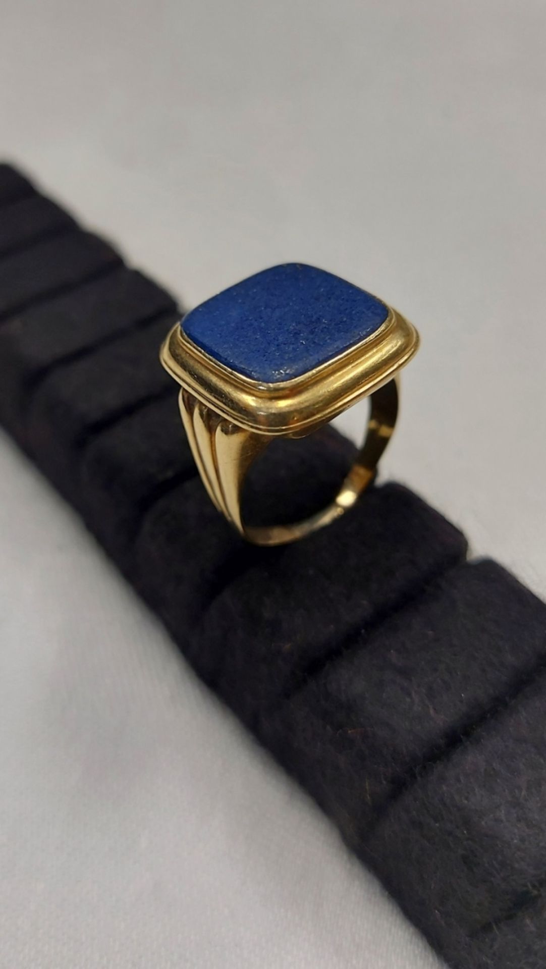 Goldener Herrenring 585er GG 14k Lapes Lapislazuli - Bild 2 aus 9