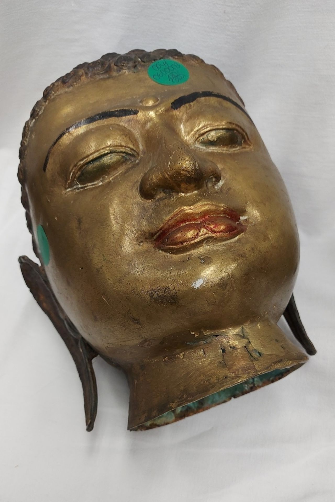 Antiker Buddha Bronze Kopf Hohlguss Handarbeit - Image 3 of 10