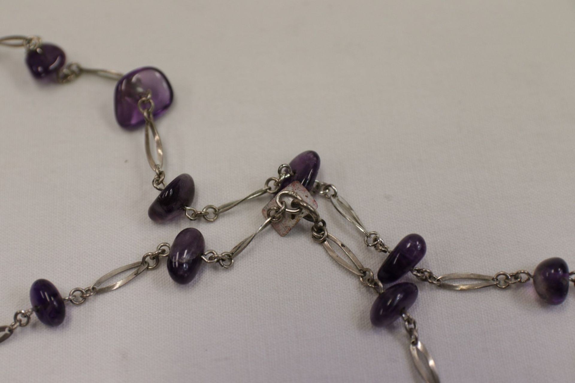 Schöne Silber Amethyst Kette ca. 60cm - Bild 3 aus 4