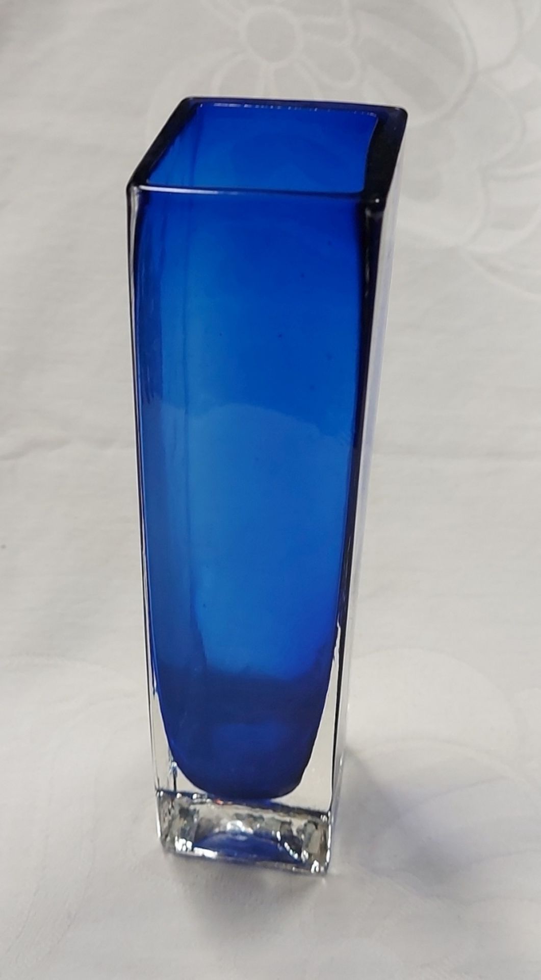 Alte handgefertigte Glasvase Kobaltblau mit Luftblase - Bild 9 aus 9