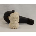 Schöne imposante Meerschaumpfeife Pfeife incl. Etui