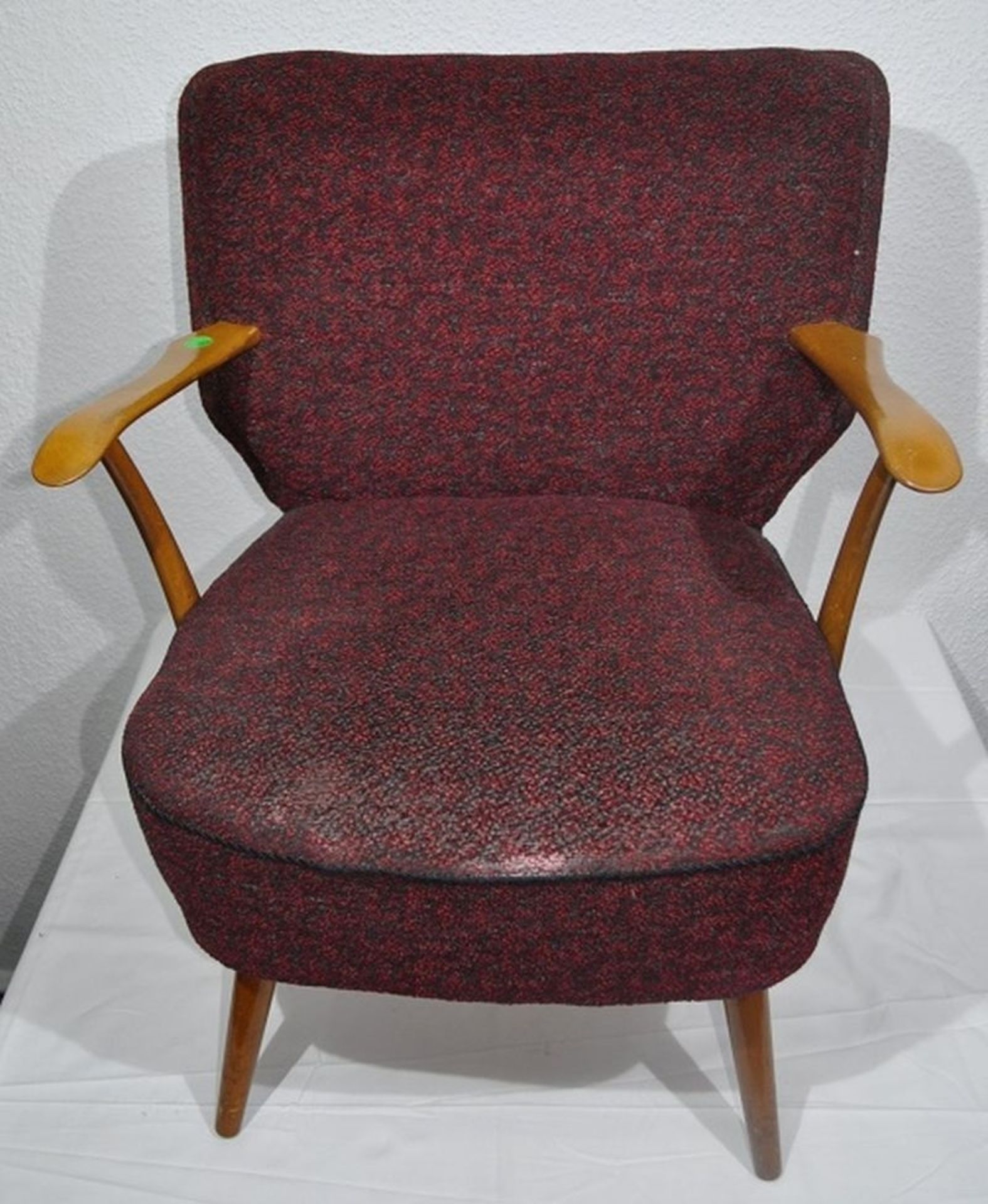 Hübscher alter Mid Century Sessel Cocktailsassel rot - Bild 2 aus 2