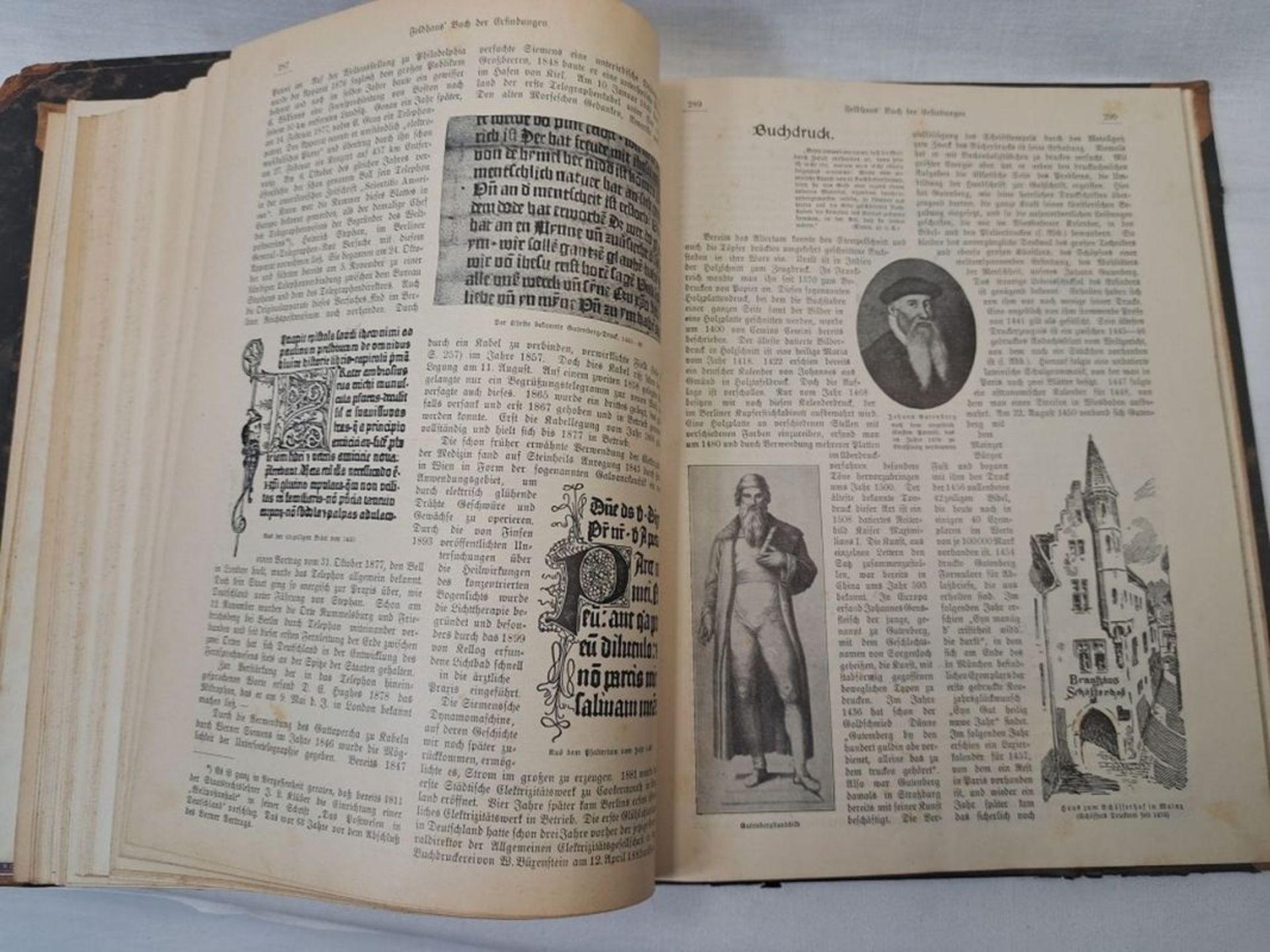 3 antike Bücher Buch der Erfindungen, Schidlof & Waldima - Image 12 of 13